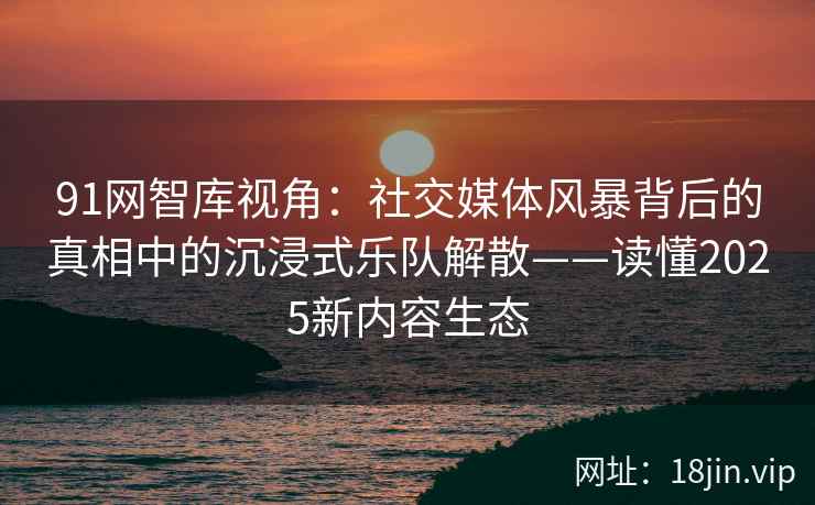 91网智库视角：社交媒体风暴背后的真相中的沉浸式乐队解散——读懂2025新内容生态