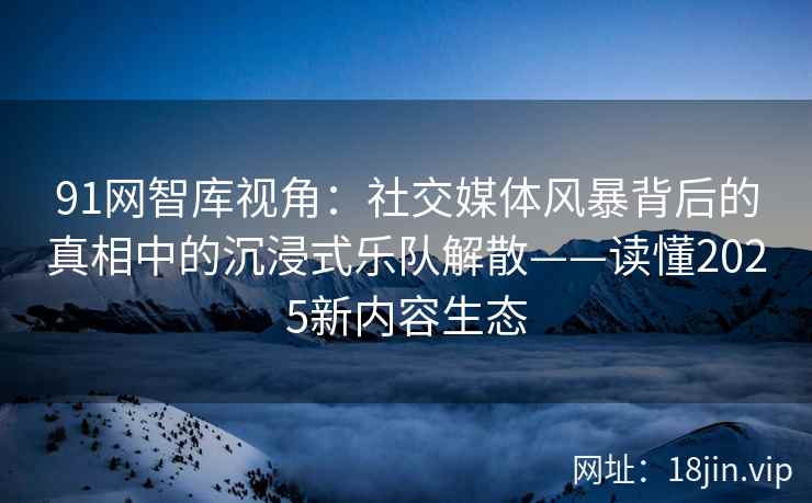 91网智库视角：社交媒体风暴背后的真相中的沉浸式乐队解散——读懂2025新内容生态