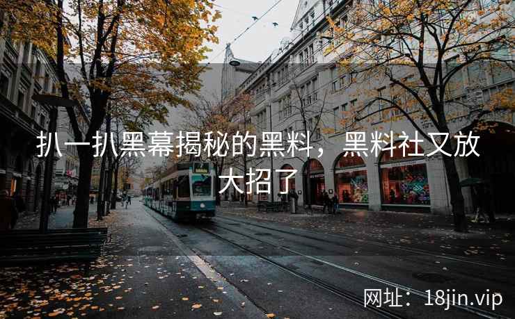 扒一扒黑幕揭秘的黑料，黑料社又放大招了