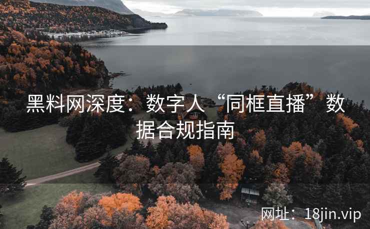 黑料网深度：数字人“同框直播”数据合规指南