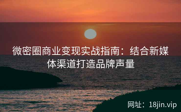 微密圈商业变现实战指南：结合新媒体渠道打造品牌声量