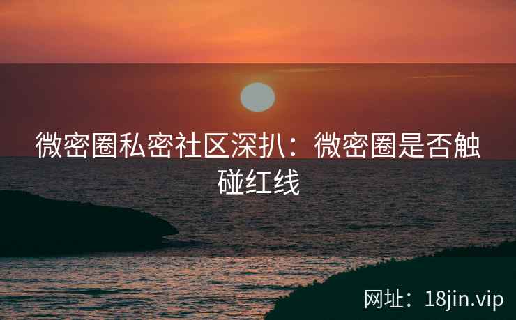 微密圈私密社区深扒：微密圈是否触碰红线