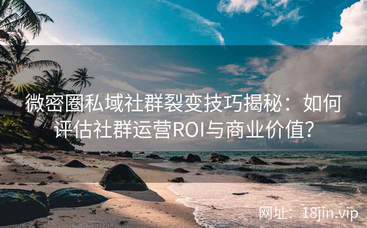 微密圈私域社群裂变技巧揭秘:如何评估社群运营ROI与商业价值?