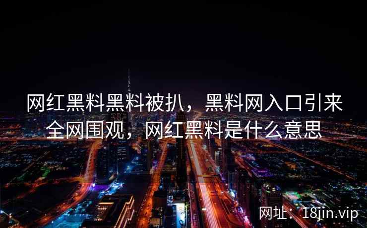 网红黑料黑料被扒,黑料网入口引来全网围观,网红黑料是什么意思