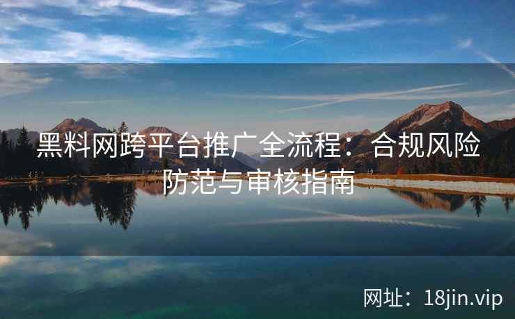 黑料网跨平台推广全流程：合规风险防范与审核指南