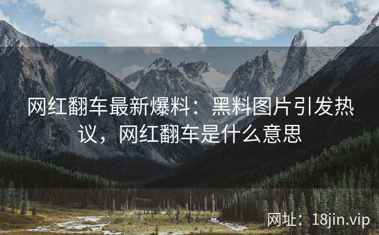 网红翻车最新爆料：黑料图片引发热议，网红翻车是什么意思