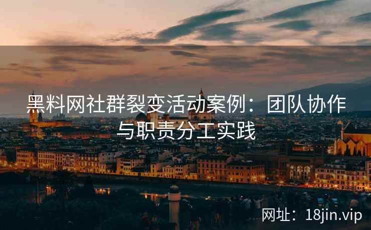 黑料网社群裂变活动案例：团队协作与职责分工实践