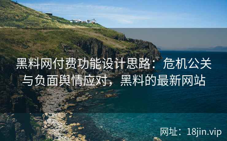 黑料网付费功能设计思路：危机公关与负面舆情应对，黑料的最新网站